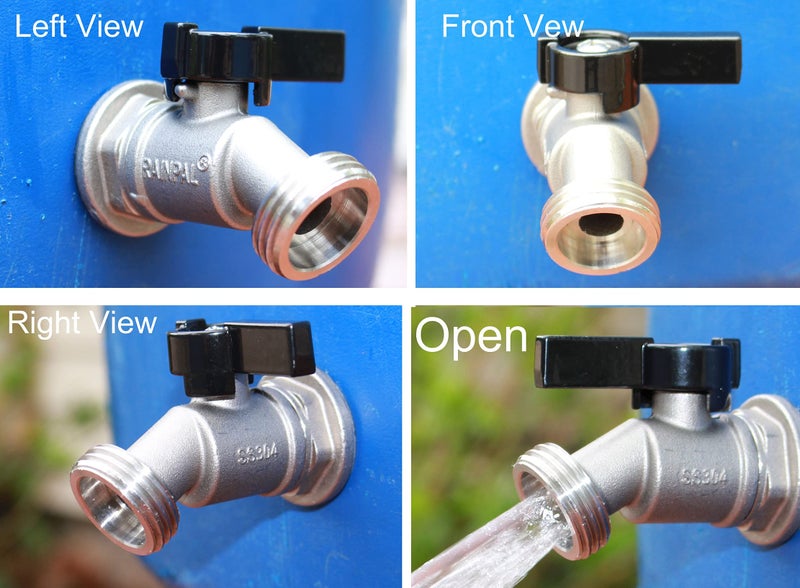 RAINPAL RBS006 Stainless Steel Rain Barrel Spigot (Quarter Turn Ball Valve) - Image 4